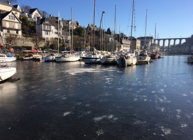 Le port de Morlaix pris par les glaces !