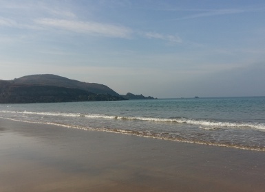 Saint-Lunaire, plage de Lonchamp vers la pointe de la Garde Guerin